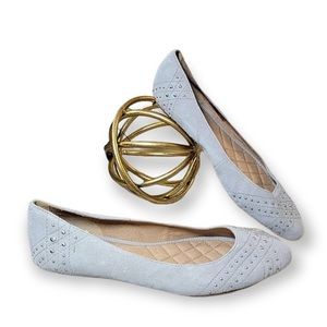 Ugg Australia Women's Lorelei Gray Studded Point Toe Ballet Flats Suede Size 6